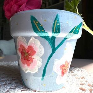Hand-Painted Terracota Flower Pot#1